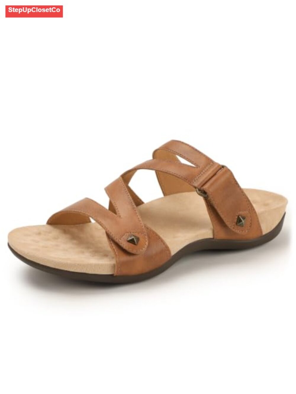 Arch Support Slide Sandals Adjustable Straps Open Toe Lightweight Walking